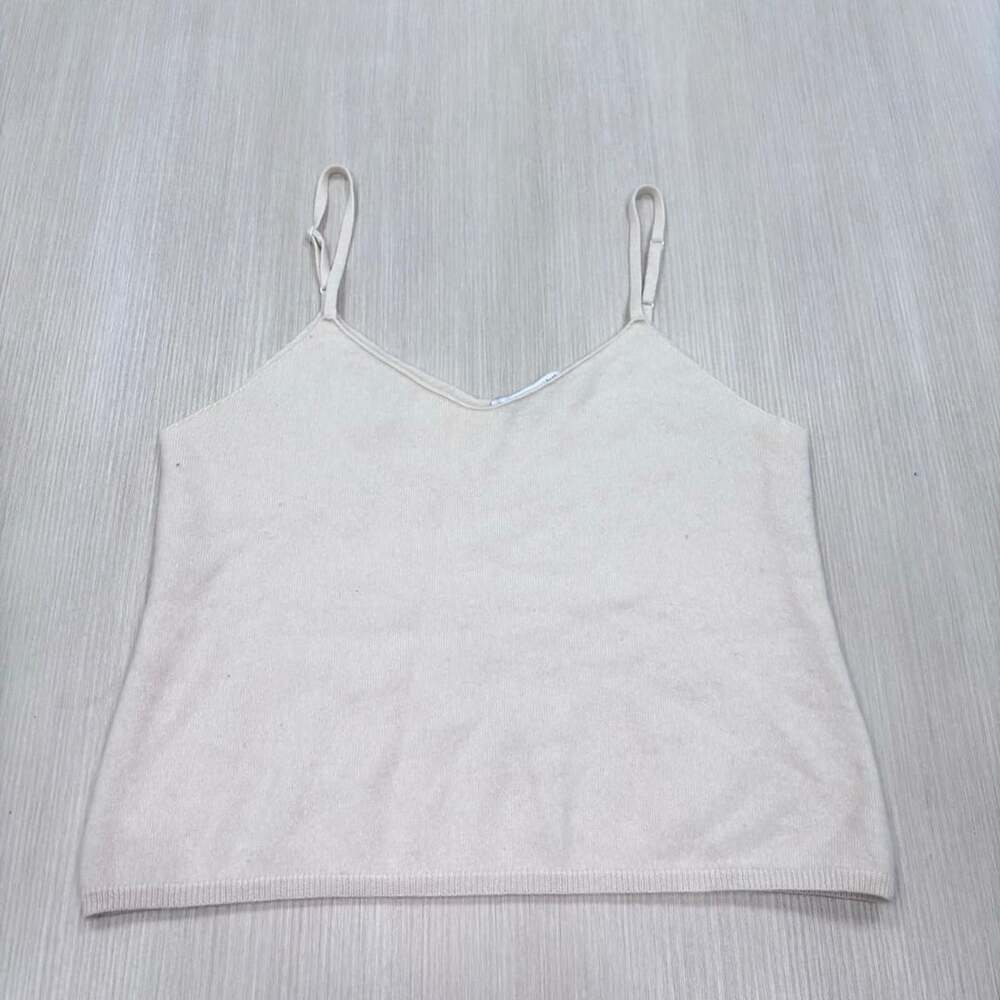 The Cashmere Project Knit Cami Tank XL Cream Cashmere